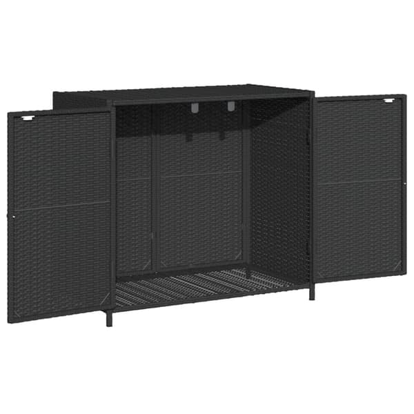 Trädgårdsskåp svart 83x45x76 cm konstrotting