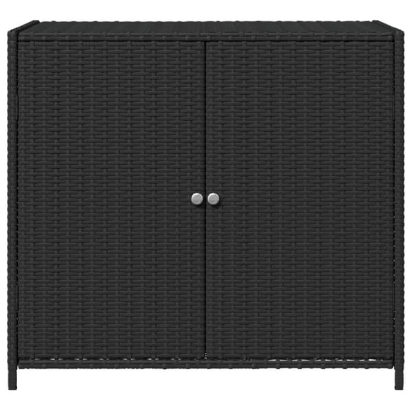 Trädgårdsskåp svart 83x45x76 cm konstrotting