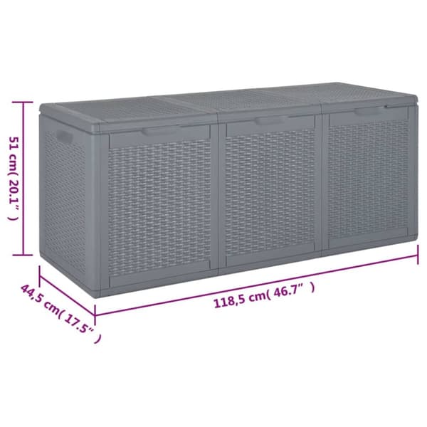 Dynbox grå PP rotting 270 l