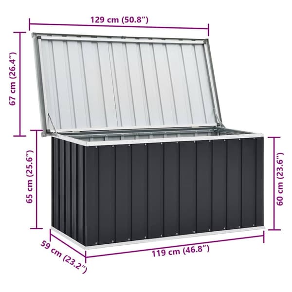 Dynbox antracit 129x67x65 cm