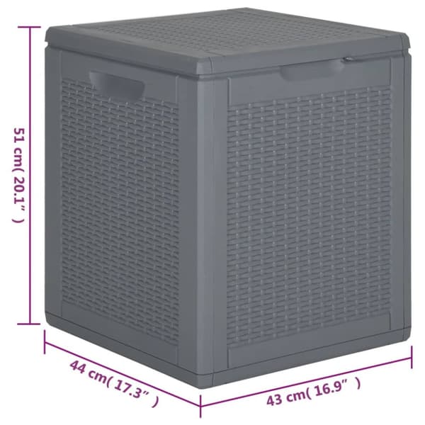 Dynbox grå PP rotting 90 l
