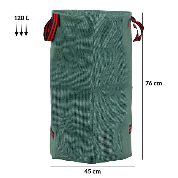ROOTZ 3X120L Havesæk sæt - Vandtæt bladposer - UV -resistente affaldsposer - holdbar og sammenfoldelig - Ø45 x 76H cm