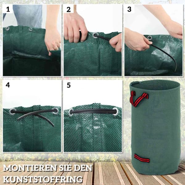 ROOTZ 3X120L Havesæk sæt - Vandtæt bladposer - UV -resistente affaldsposer - holdbar og sammenfoldelig - Ø45 x 76H cm