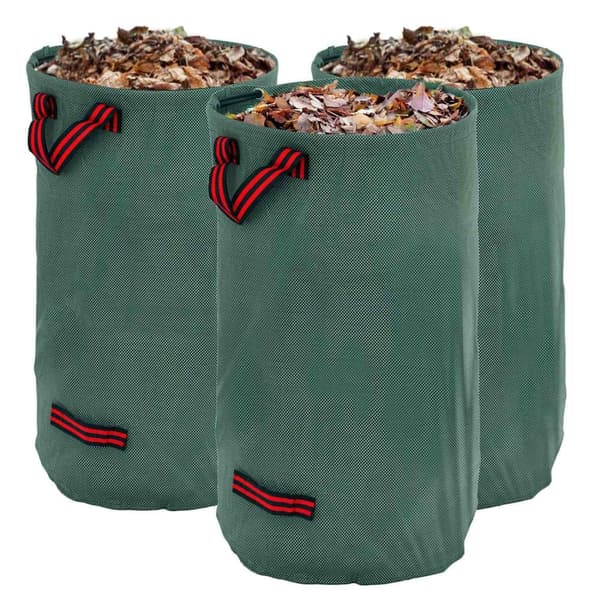 ROOTZ 3X120L Havesæk sæt - Vandtæt bladposer - UV -resistente affaldsposer - holdbar og sammenfoldelig - Ø45 x 76H cm