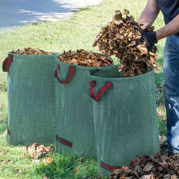 ROOTZ 3X120L Havesæk sæt - Vandtæt bladposer - UV -resistente affaldsposer - holdbar og sammenfoldelig - Ø45 x 76H cm