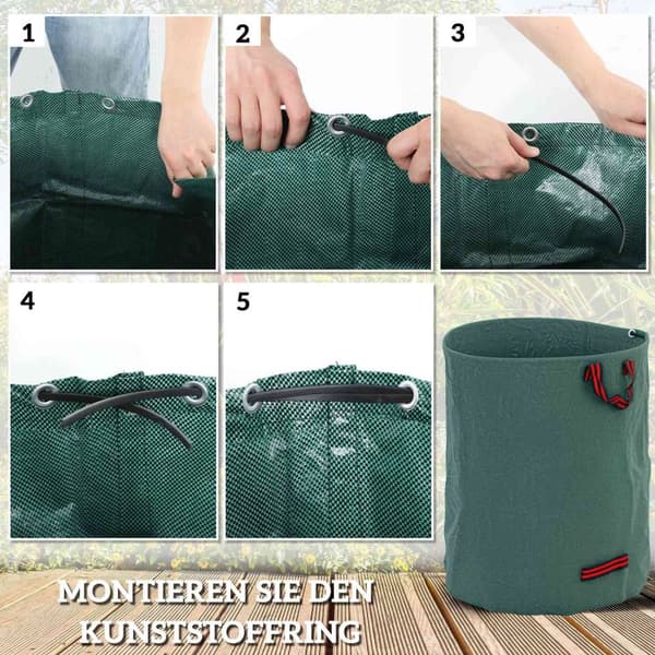 Rootz 3 Pack 300L Garden Wasteposer - Bladposer - Vandtæt havesæk - UV -beskyttelse - Ø67 x 84H cm