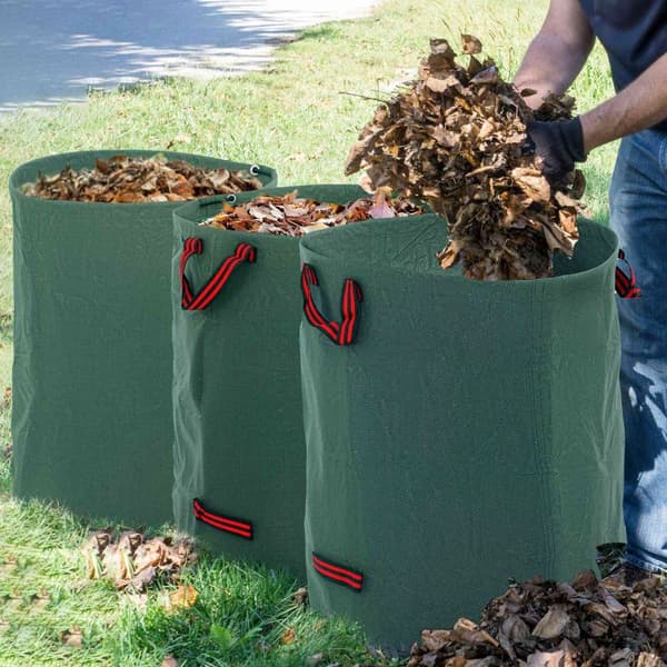Rootz 3 Pack 300L Garden Wasteposer - Bladposer - Vandtæt havesæk - UV -beskyttelse - Ø67 x 84H cm