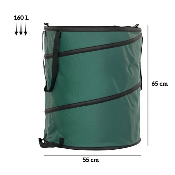 ROOTZ 2X160L Haveaffaldsposer - Bladposer - Gårdoprydningsposer - Vandtæt Oxford -stof - Ø55 x 65 timer cm