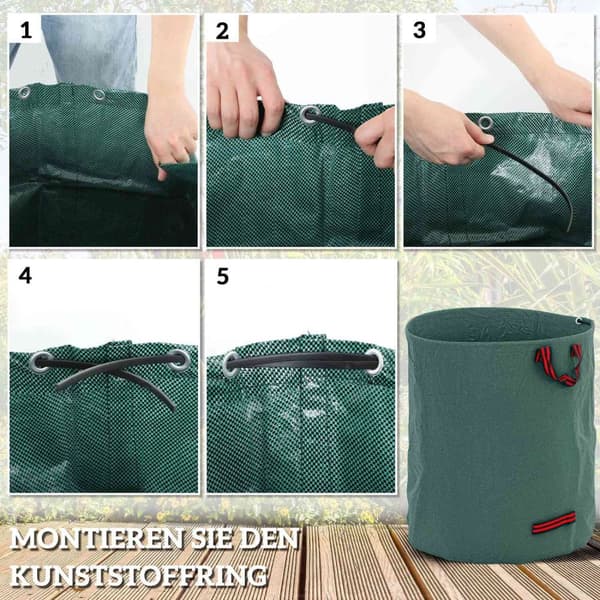 Rootz 3 Pack Garden Bag - Leaf Bag - Waste Sack - Vattentät UV -skydd - Ø67 X 76H CM - 272L kapacitet