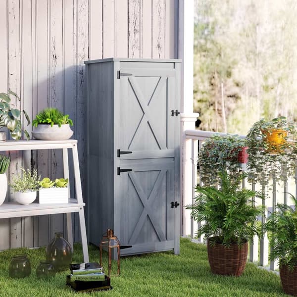Rootz Compact Wood Garden Shed - Tool Storage - Equipment House - Weatherproof - 60cm x 60 cm x 160 cm