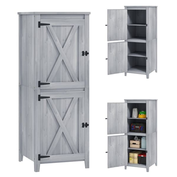 Rootz Compact Wood Garden Shed - Tool Storage - Equipment House - Weatherproof - 60cm x 60 cm x 160 cm