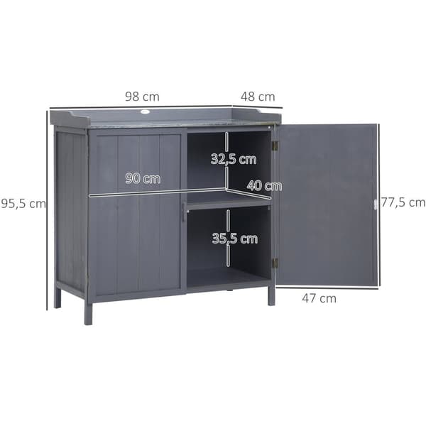 Rootz Freestanding Garden Cabinet - Lagringsenhet - Outdoor Organizer - Waterproof - 98L X 48W X 95,5H CM