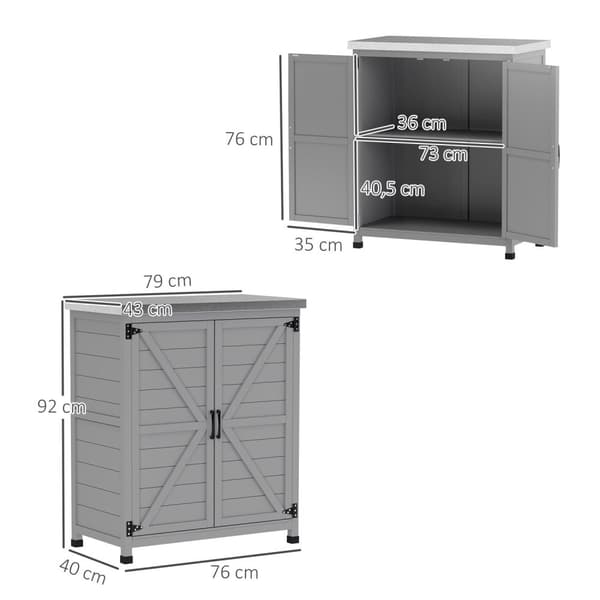 Rootz Garden Cabinet - Tool Cabinet - Udendørs opbevaringsskab - Vand & slidbestandigt - 79 cm x 43 cm x 92 cm