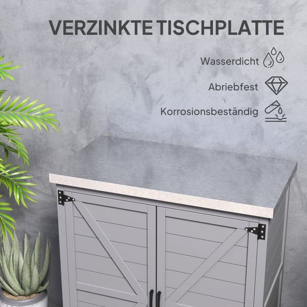 Rootz Garden Cabinet - Tool Cabinet - Udendørs opbevaringsskab - Vand & slidbestandigt - 79 cm x 43 cm x 92 cm