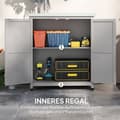 Miniatyrbillede 6 af 10: Rootz Garden Cabinet - Tool Cabinet - Udendørs opbevaringsskab - Vand & slidbestandigt - 79 cm x 43 cm x 92 cm