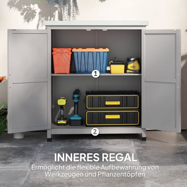 Rootz Garden Cabinet - Tool Cabinet - Udendørs opbevaringsskab - Vand & slidbestandigt - 79 cm x 43 cm x 92 cm