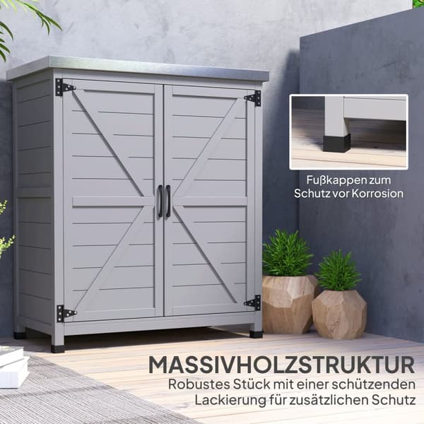 Rootz Garden Cabinet - Tool Cabinet - Udendørs opbevaringsskab - Vand & slidbestandigt - 79 cm x 43 cm x 92 cm