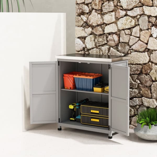Rootz Garden Cabinet - Tool Cabinet - Udendørs opbevaringsskab - Vand & slidbestandigt - 79 cm x 43 cm x 92 cm