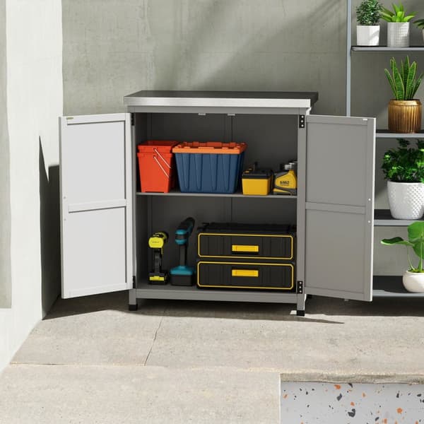 Rootz Garden Cabinet - Tool Cabinet - Udendørs opbevaringsskab - Vand & slidbestandigt - 79 cm x 43 cm x 92 cm