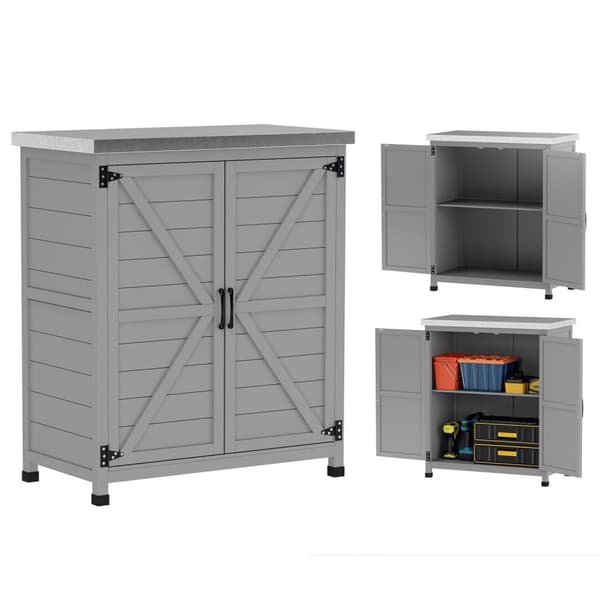 Rootz Garden Cabinet - Tool Cabinet - Udendørs opbevaringsskab - Vand & slidbestandigt - 79 cm x 43 cm x 92 cm