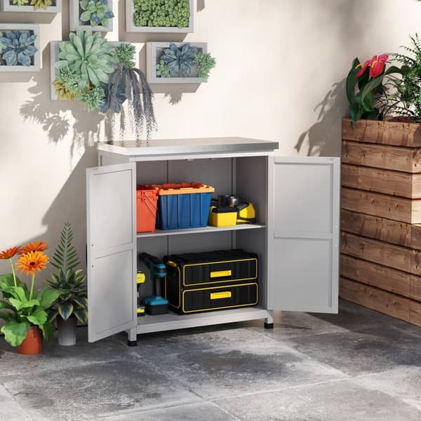 Rootz Garden Cabinet - Tool Cabinet - Udendørs opbevaringsskab - Vand & slidbestandigt - 79 cm x 43 cm x 92 cm