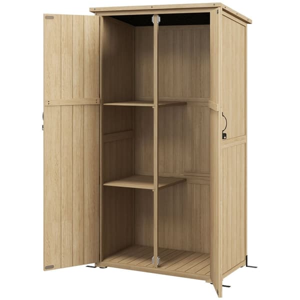 Rootz Garden Cabinet - Opbevaring af udendørs værktøj - Vejrbestandig skur - UV & fugtighedsbestandig - 90L x 54,5b x 161/168,5h cm