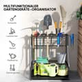 Miniatyrbillede 5 af 10: Rootz Garden Tool Storage Frame - Garden Tool Organizer - 3 -trins hylde - Rustresistente metal - 84 cm x 53 cm x 73 cm - Sort