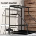 Miniatyrbillede 6 af 10: Rootz Garden Tool Storage Frame - Garden Tool Organizer - 3 -trins hylde - Rustresistente metal - 84 cm x 53 cm x 73 cm - Sort