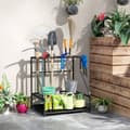 Miniatyrbillede 2 af 10: Rootz Garden Tool Storage Frame - Garden Tool Organizer - 3 -trins hylde - Rustresistente metal - 84 cm x 53 cm x 73 cm - Sort