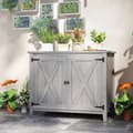 Miniatyrbillede 6 af 10: Rootz Wooden Garden Cabinet - Udendørs opbevaringsenhed - Vejrbestandigt værktøjsskur - Barn Design - Grå - 110 cm x 60 cm x 88,5 cm