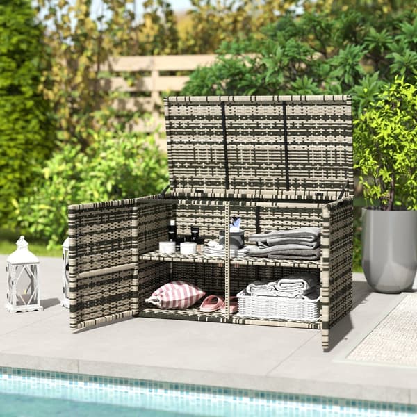 Opbevaringsboks, Rattan, 118x57x69 cm, Blandet Grå