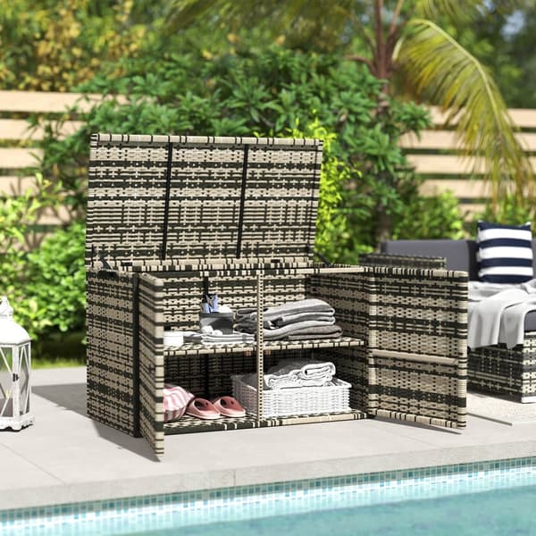 Opbevaringsboks, Rattan, 118x57x69 cm, Blandet Grå
