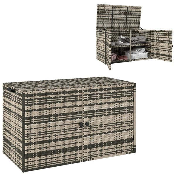Opbevaringsboks, Rattan, 118x57x69 cm, Blandet Grå