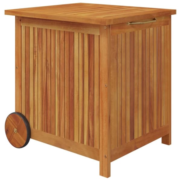 Dynbox med hjul 60x50x58 cm massivt akaciaträ