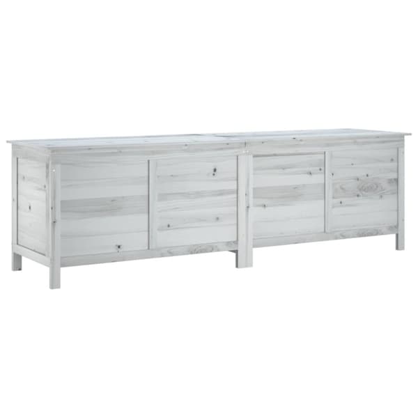 Dynbox vit 198,5x50x56,5 cm massivt granträ