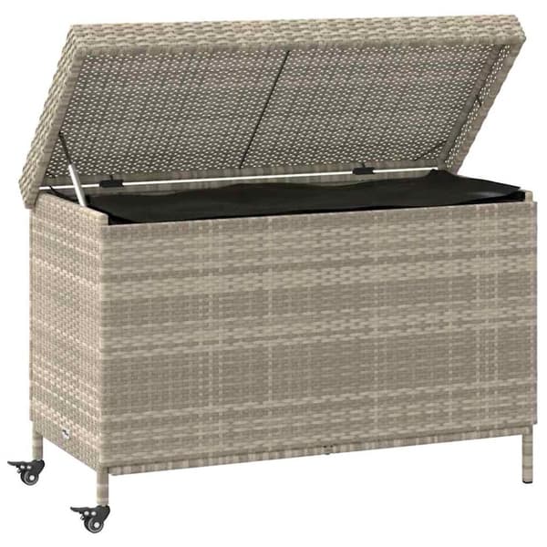 Dynbox på hjul ljusgrå 110x55x73 cm konstrottning