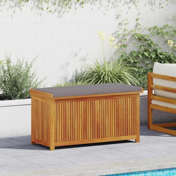 Kuddlåda utomhus 113x50x60,5 cm massivt trä akacia