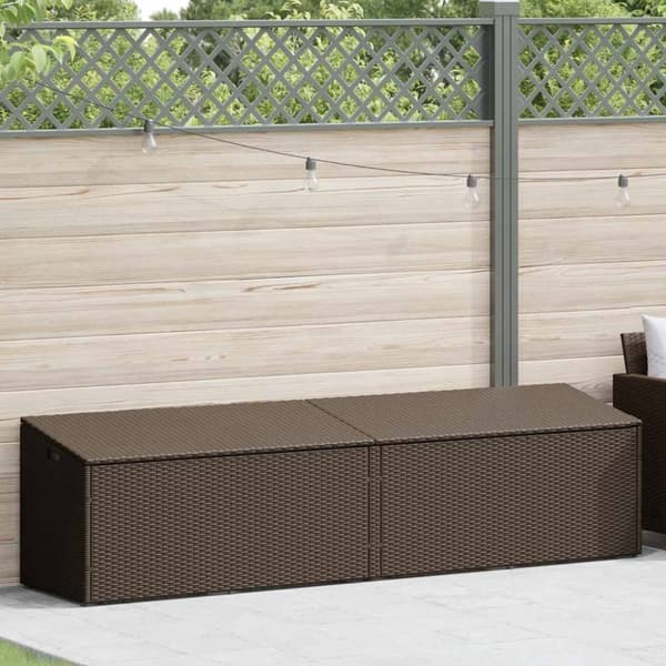 Förvaringslåda för trädgården brun 220x50x58 cm konstrotting