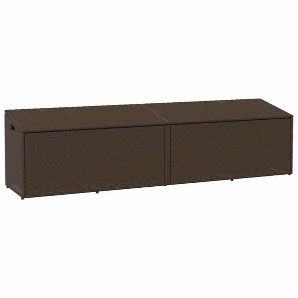 Förvaringslåda för trädgården brun 220x50x58 cm konstrotting