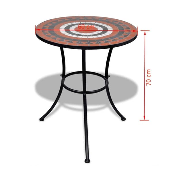 vidaXL bistrobord 60 cm mosaik terracotta og hvid