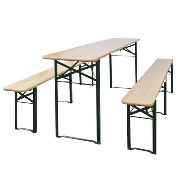 vidaXL foldbart ølbord med 2 bænke 220 cm fyrretræ