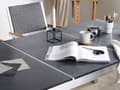 Miniatyrbild 4 av 10: 6-sits Utomhus Trädgårdsbord 180 x 90 x 74 cm i Grå och Silver Färg med Rostfria Stålben