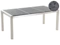 Miniatyrbild 1 av 10: 6-sits Utomhus Trädgårdsbord 180 x 90 x 74 cm i Grå och Silver Färg med Rostfria Stålben