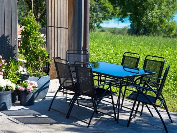 Utomhus Trädgårdsbord Svart Stål 140 x 80 cm Modern Trädgård