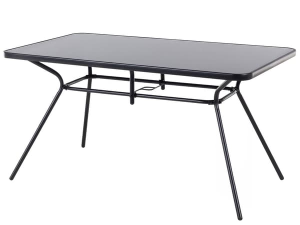 Utomhus Trädgårdsbord Svart Stål 140 x 80 cm Modern Trädgård