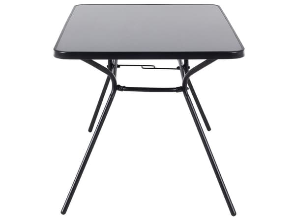 Utomhus Trädgårdsbord Svart Stål 140 x 80 cm Modern Trädgård