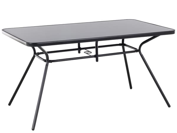 Utomhus Trädgårdsbord Svart Stål 140 x 80 cm Modern Trädgård