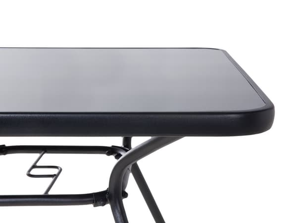 Utomhus Trädgårdsbord Svart Stål 80 x 80 cm Modern Trädgård