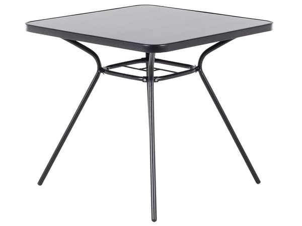 Utomhus Trädgårdsbord Svart Stål 80 x 80 cm Modern Trädgård