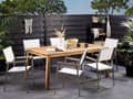 Pikkukuva 4 / 11: Puutarhapöytä vaalea 180/240 x 75 x 100 cm akaasia jatkettava 6-8 hengelle suorakulmio